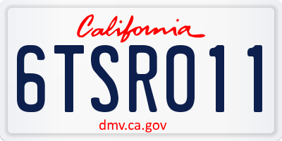 CA license plate 6TSR011