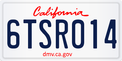 CA license plate 6TSR014