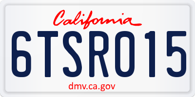 CA license plate 6TSR015