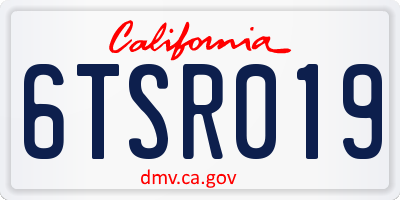 CA license plate 6TSR019