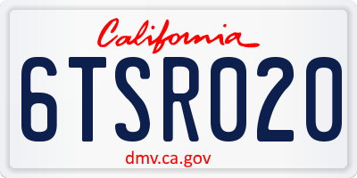 CA license plate 6TSR020