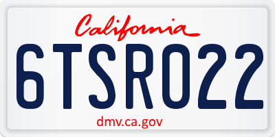 CA license plate 6TSR022