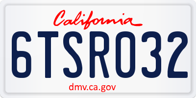 CA license plate 6TSR032