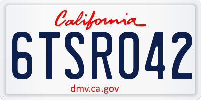 CA license plate 6TSR042