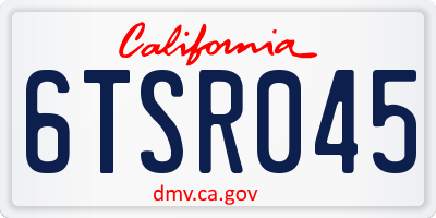 CA license plate 6TSR045