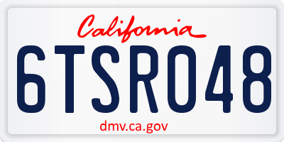 CA license plate 6TSR048