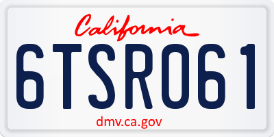 CA license plate 6TSR061