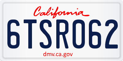 CA license plate 6TSR062
