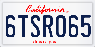 CA license plate 6TSR065