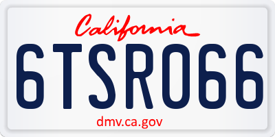 CA license plate 6TSR066