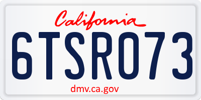 CA license plate 6TSR073