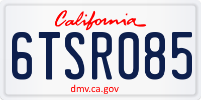 CA license plate 6TSR085