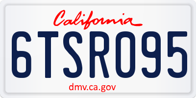 CA license plate 6TSR095