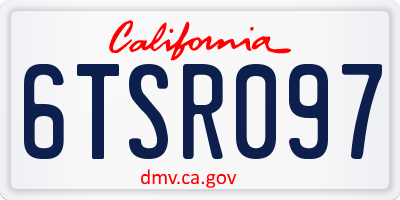CA license plate 6TSR097