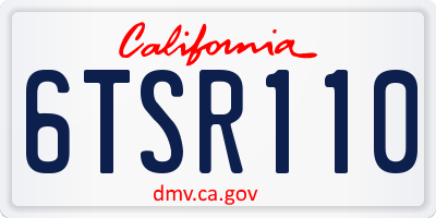 CA license plate 6TSR110