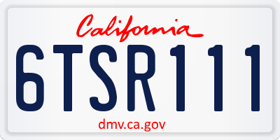 CA license plate 6TSR111
