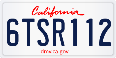 CA license plate 6TSR112
