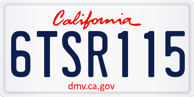 CA license plate 6TSR115
