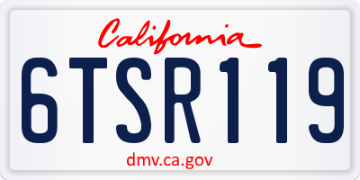 CA license plate 6TSR119