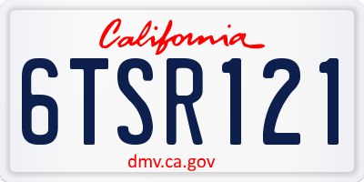 CA license plate 6TSR121
