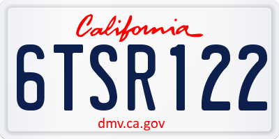 CA license plate 6TSR122