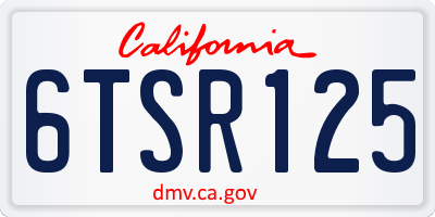 CA license plate 6TSR125