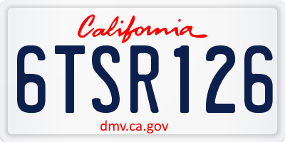 CA license plate 6TSR126