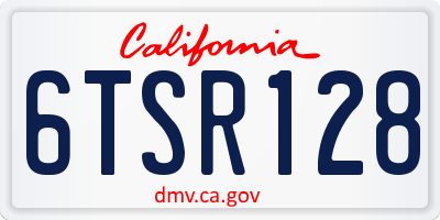 CA license plate 6TSR128