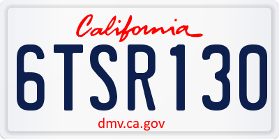 CA license plate 6TSR130