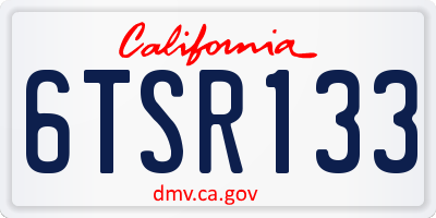 CA license plate 6TSR133