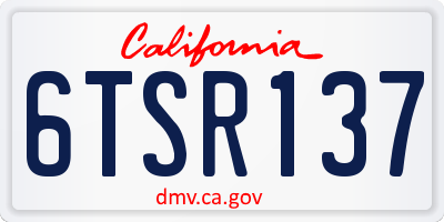 CA license plate 6TSR137