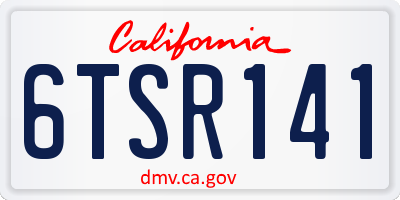 CA license plate 6TSR141