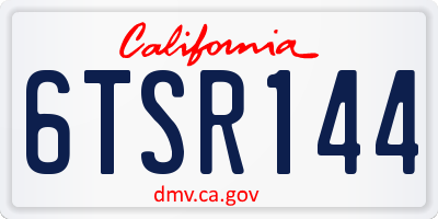 CA license plate 6TSR144