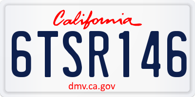CA license plate 6TSR146
