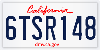 CA license plate 6TSR148