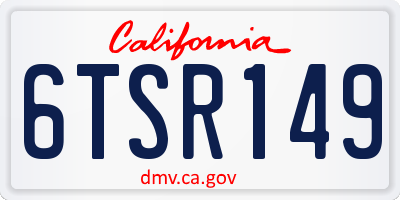 CA license plate 6TSR149