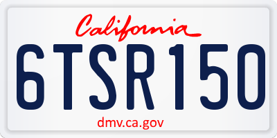 CA license plate 6TSR150