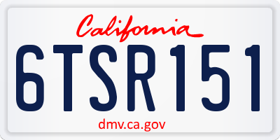 CA license plate 6TSR151