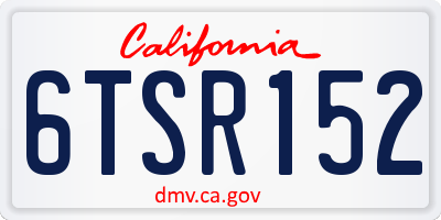 CA license plate 6TSR152