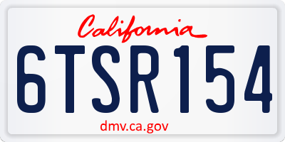 CA license plate 6TSR154