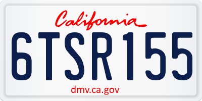 CA license plate 6TSR155