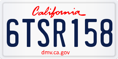 CA license plate 6TSR158