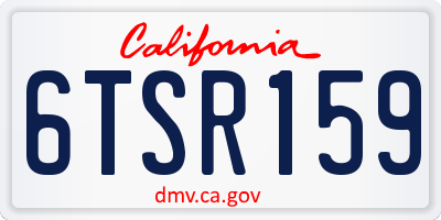 CA license plate 6TSR159