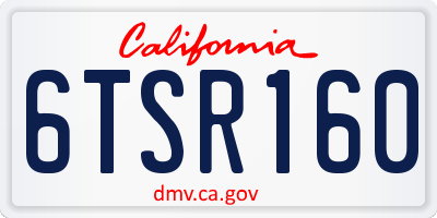 CA license plate 6TSR160