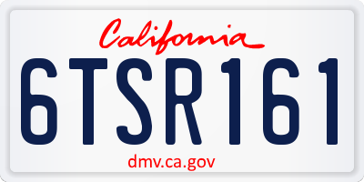 CA license plate 6TSR161