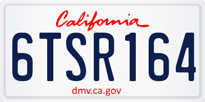 CA license plate 6TSR164