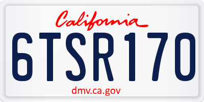 CA license plate 6TSR170