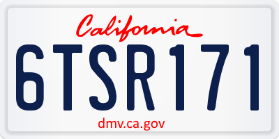 CA license plate 6TSR171