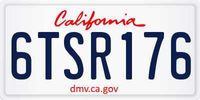 CA license plate 6TSR176