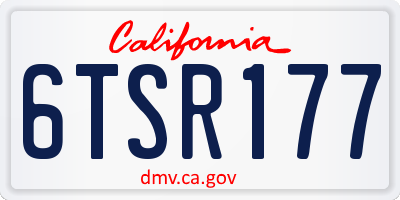 CA license plate 6TSR177